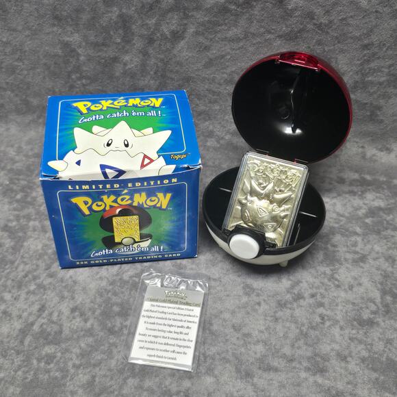 pokemon gotta catch'em all 23k gold plated trading card Lot of 6 1999 Pokémon 23k Gold Plated Trading Card Pokeball Burger Kin –  Core Gaming main image 0